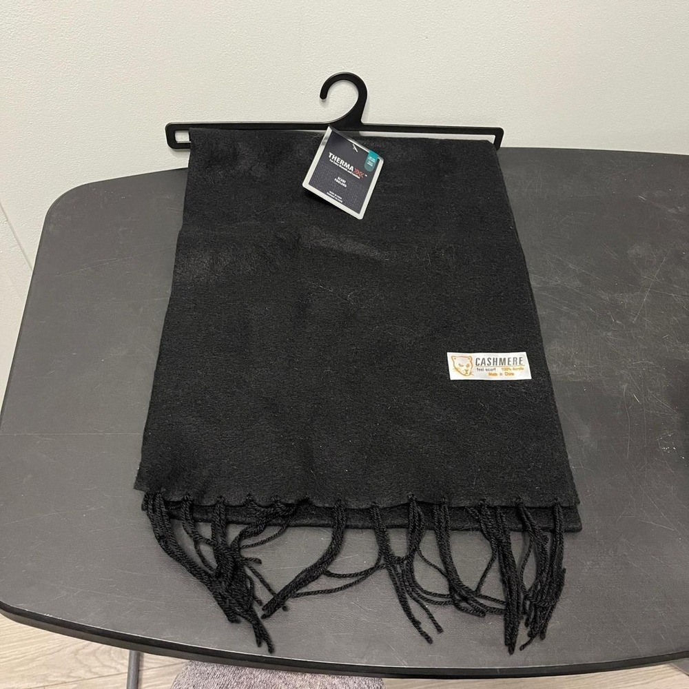 THERMAXX Black Acrylic Cashmere Feel Scarf Extra‎ Warmth Comfort